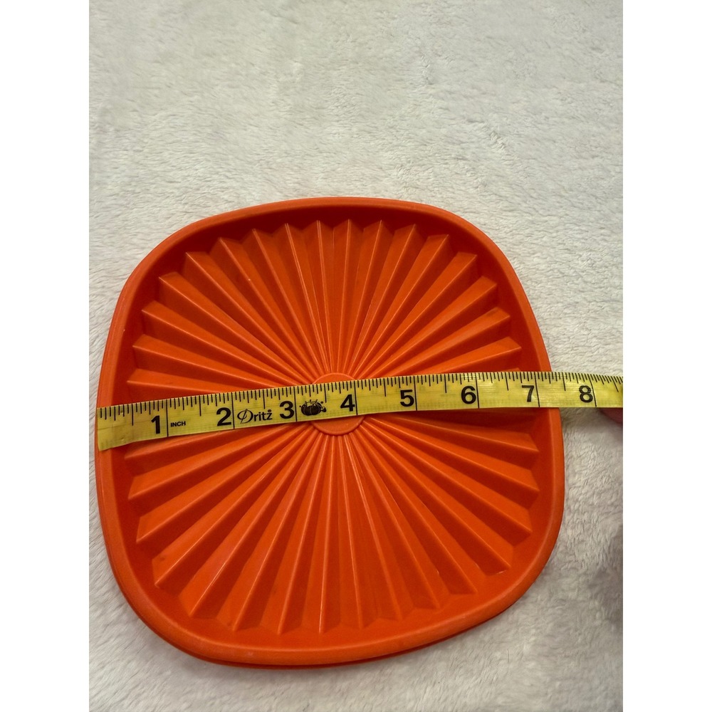 Vintage Tupperware Orange Servalier Sunburst Lid Replacement 839-17 7.5 Inch